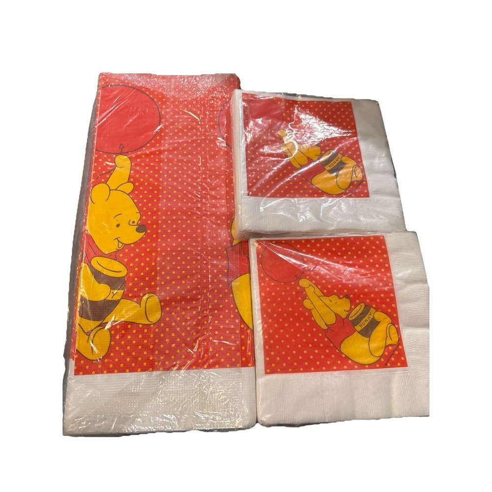 Vintage Ambassador Napkins And Tablecloth Winnie The Pooh Bear NOS